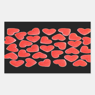 Sweet Hearts Black sticker rectangle