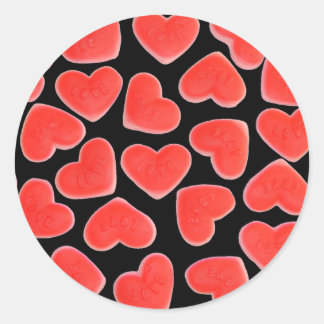 Sweet Hearts Black sticker round