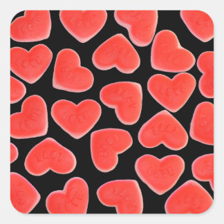Sweet Hearts Black sticker square