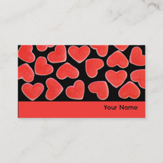 Sweet Hearts Black stripe business card red
