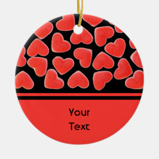 Sweet Hearts Black 'text' 2 sides Ceramic Tree Decoration