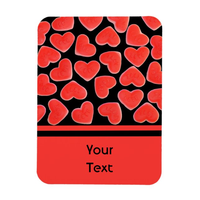 Sweet Hearts Black 'text' premium magnet (Vertical)