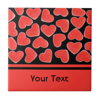 Sweet Hearts Black 'text' tile