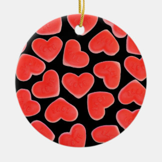 Sweet Hearts Black 'Your Text' ornament round