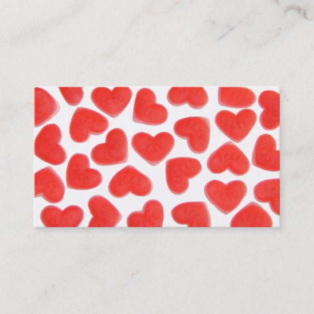 Sweet Hearts business card red (Front)