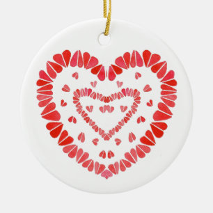 SWEET HEARTS Ceramic Circle Ornament