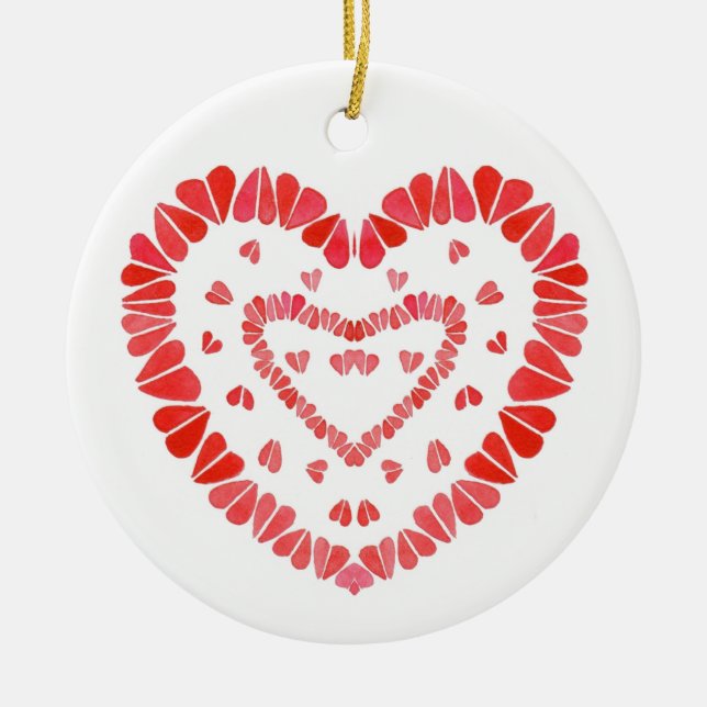 SWEET HEARTS Ceramic Circle Ornament (Front)