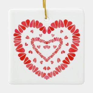 SWEET HEARTS Ceramic Square Ornament