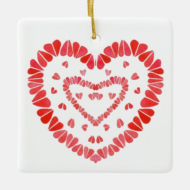 SWEET HEARTS Ceramic Square Ornament (Front)