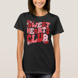 Sweet Hearts Club Groovy Retro Happy Valentine's D T-Shirt