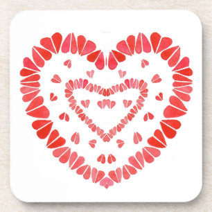 SWEET HEARTS Hard Plastic Coasters