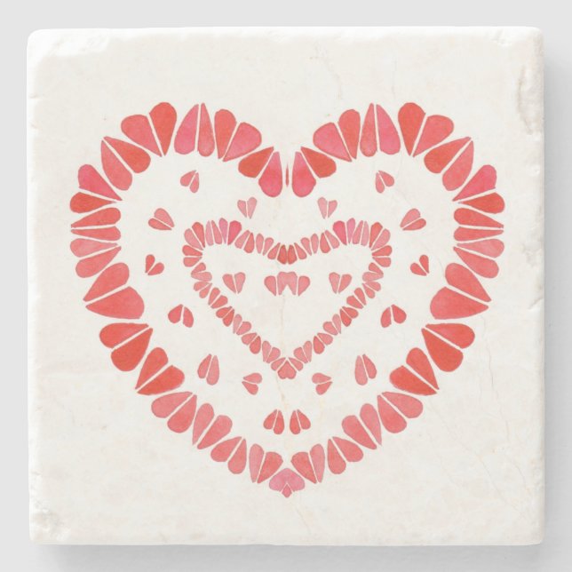 SWEET HEARTS Marble Stone Coaster (Front)