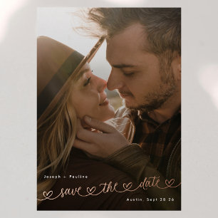 Sweet Hearts Photo Wedding Save The date Rose Gold