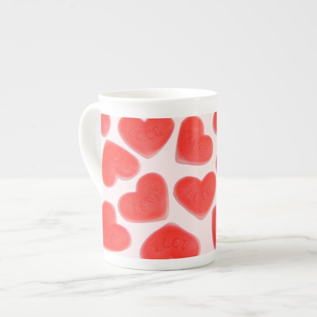 Sweet Hearts Pink bone china mug (Front Left)