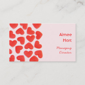 Sweet Hearts Pink business card left side