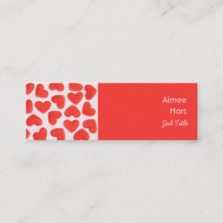 Sweet Hearts Pink business card side red skinny
