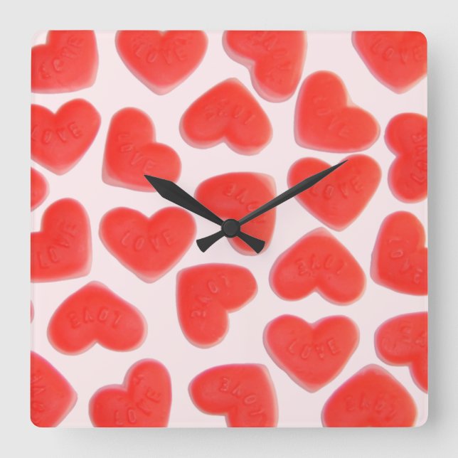 Sweet Hearts Pink clock square (Front)