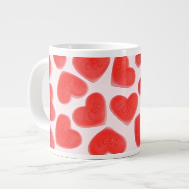 Sweet Hearts Pink jumbo mug (Front Left)