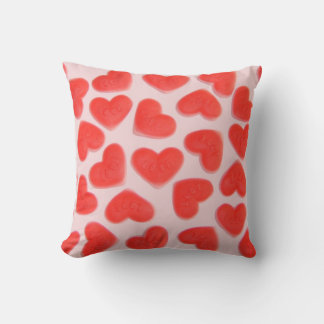 Sweet Hearts Pink one side throw pillow square