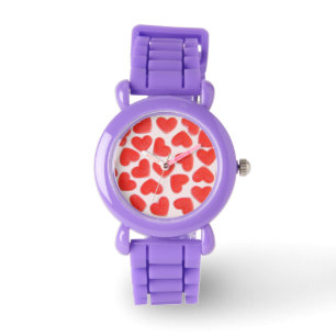 Sweet Hearts Pink print watch