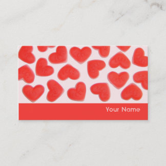 Sweet Hearts Pink stripe business card