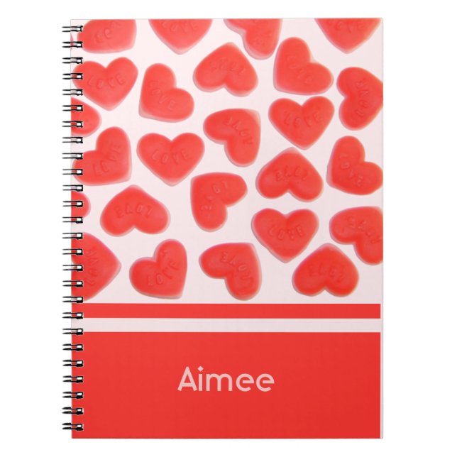 Sweet Hearts Pink 'Your Name' notebook (Front)