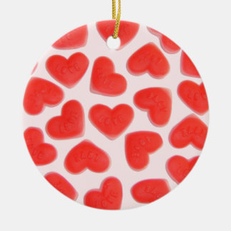 Sweet Hearts Pink 'Your Text' ornament round