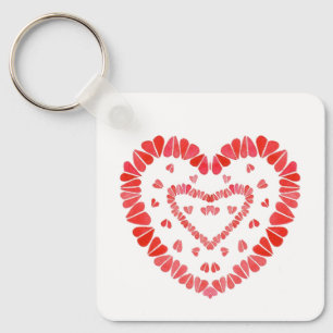 SWEET HEARTS Square Aluminum Keychain