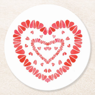 SWEET HEARTS Square Paper Coasters