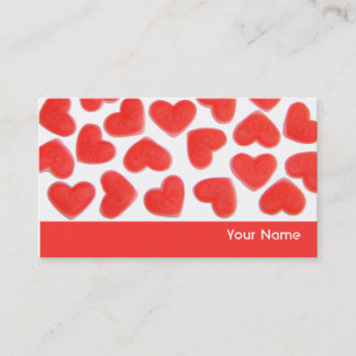 Sweet Hearts stripe business card red