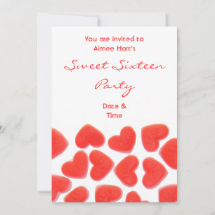Sweet Hearts 'Sweet Sixteen party' invitation