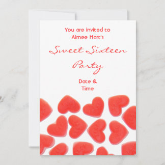 Sweet Hearts 'Sweet Sixteen party' invitation