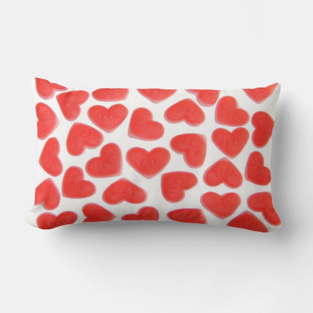 Sweet Hearts text throw pillow lumbar (Front)