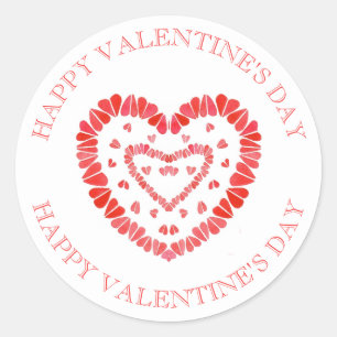 SWEET HEARTS Valentine Large Round Stickers II