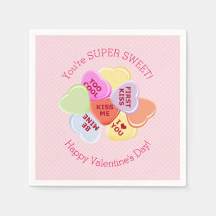 Sweet Hearts Valentines Candy Napkin