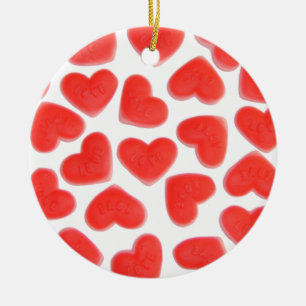 Sweet Hearts 'Your Text' ornament red back