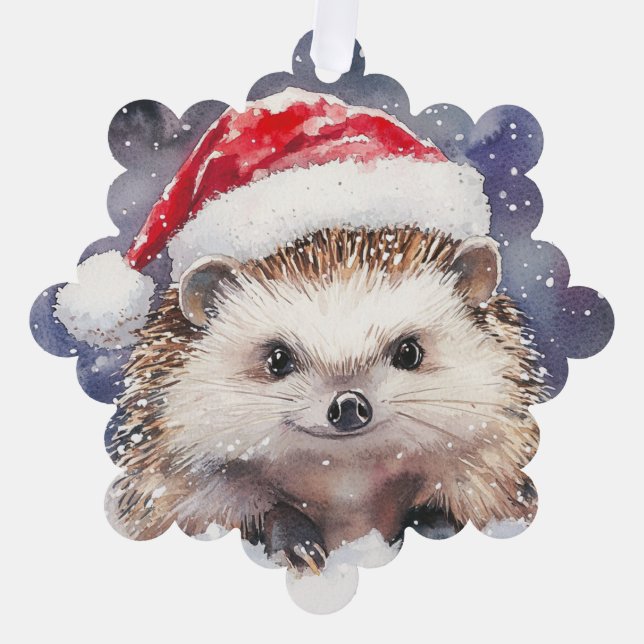 Sweet Hedgehog Paper Ornament Card (Front)