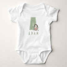 Sweet hedgehog Personalised Letter A Baby Bodysuit