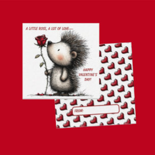 Sweet Hedgehog Valentine Card 