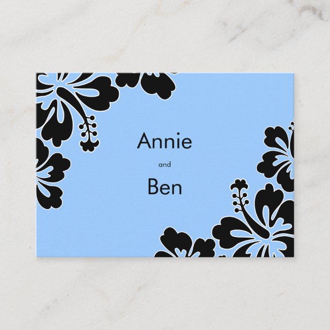 Sweet Hibiscus Wedding Directions Card (Front)