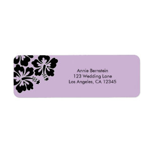 Sweet Hibiscus Wedding Return Address Label