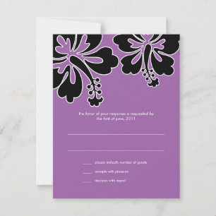 Sweet Hibiscus Wedding RSVP Card