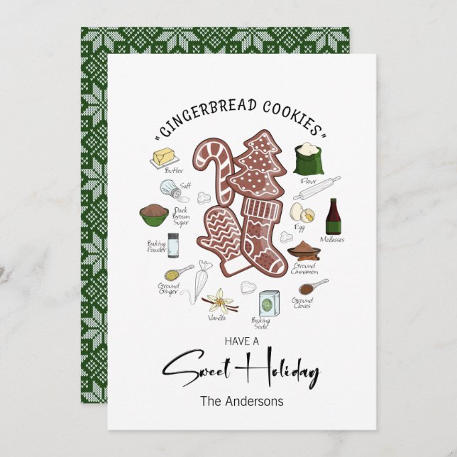 Sweet Holiday Gingerbread Holiday Card (Front/Back)