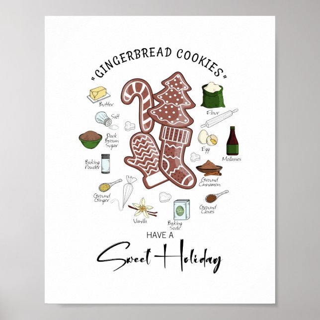 Sweet Holiday Gingerbread Holiday Poster (Front)