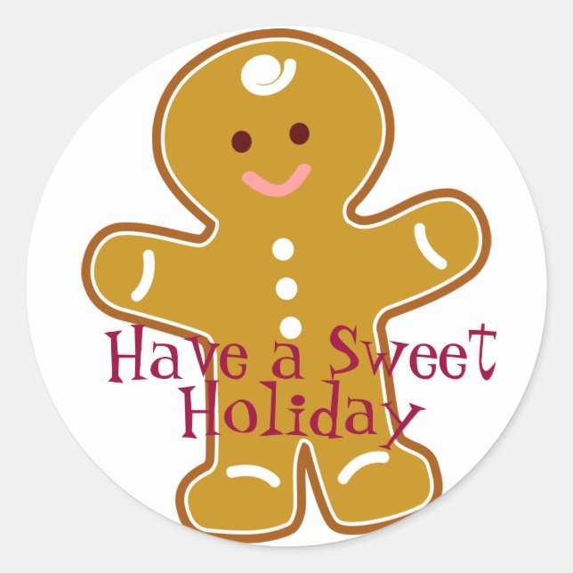 Sweet Holiday Gingerbread Man Label (Front)