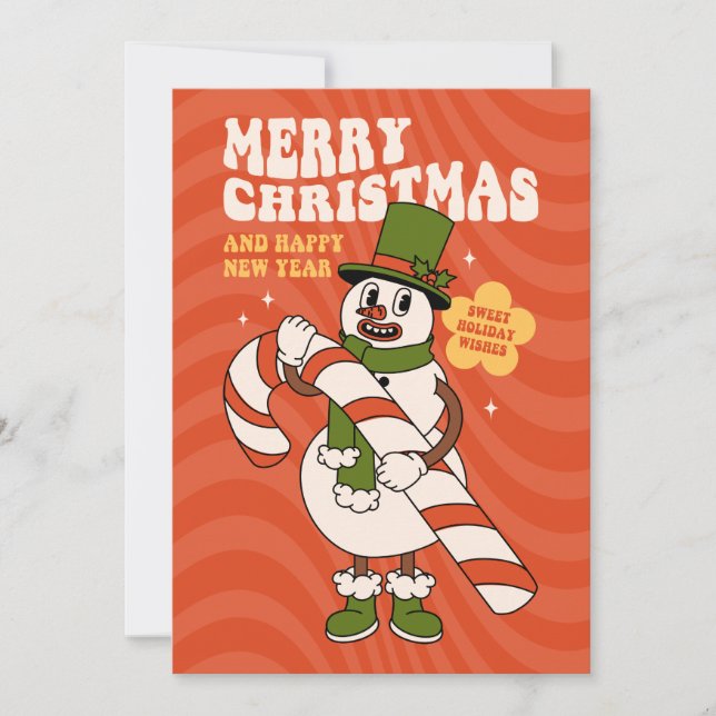 Sweet Holiday Wishes - A Candy Cane Christmas Card (Front)