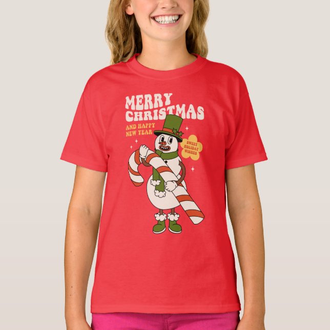 Sweet Holiday Wishes - A Candy Cane Christmas T-Shirt (Front)