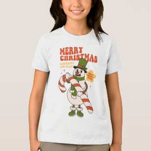 Sweet Holiday Wishes - A Candy Cane Christmas Tri-Blend Shirt