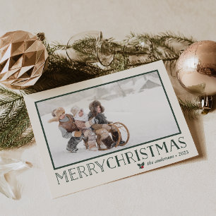 Sweet Holly Merry Christmas Holiday Photo Card
