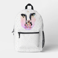 Sweet Holstein Cow Kids Pink Name Monogram Animal 